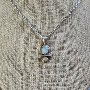 Handmade Elegant Silver Moonstone Pendant. Artisan Made Design "Balance"
